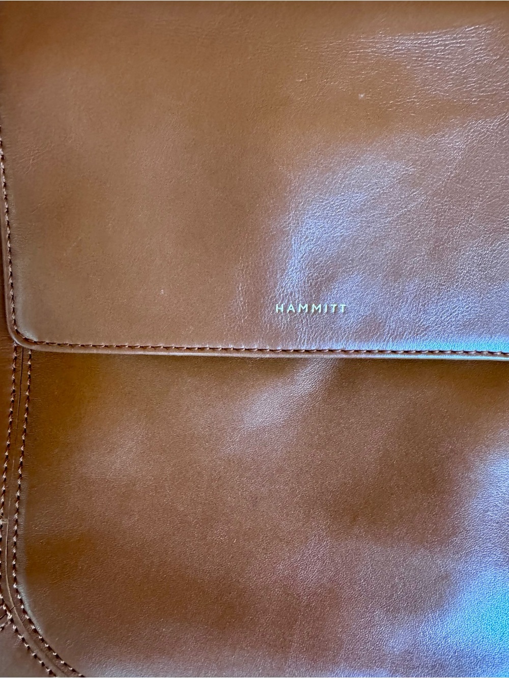 Hammitt Kayce saddle bag crossbody in cognac brown with silver - Picture 9 of 15